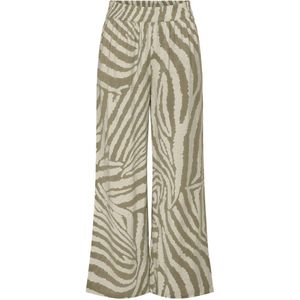 JDY wide leg broek JDYCAMILLE met dierenprint crème/beige