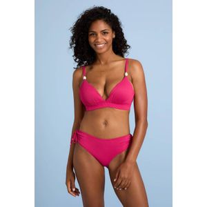 BEACHWAVE voorgevormde beugel bikinitop met textuur fuchsia