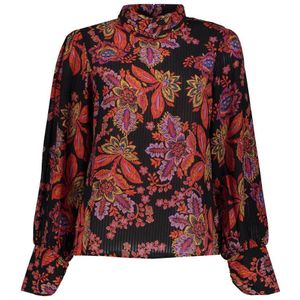 Geisha gebloemde blousetop zwart/rood