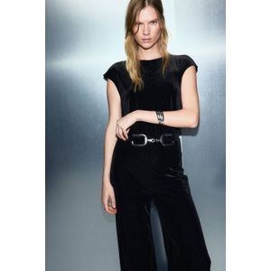 Mango jumpsuit fluwelen zwart