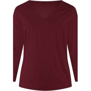 Plus Basics travelstof top donkerrood
