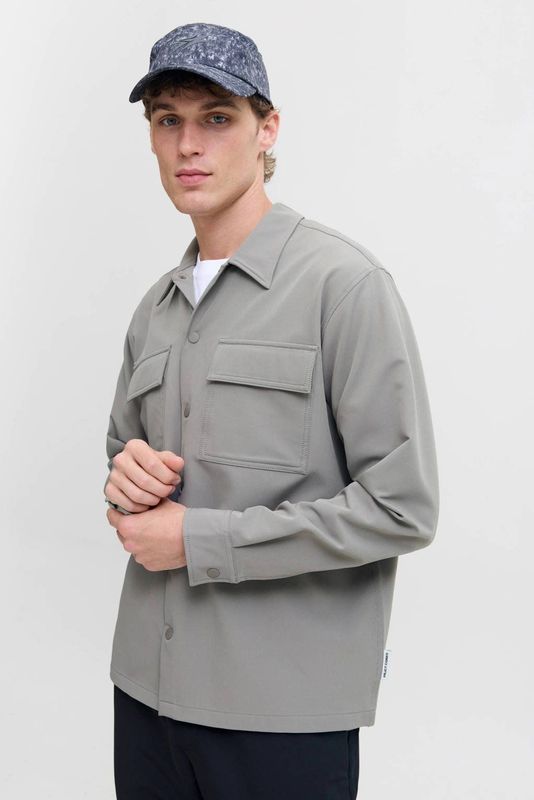 JACK & JONES CORE relaxed casual overhemd grijs