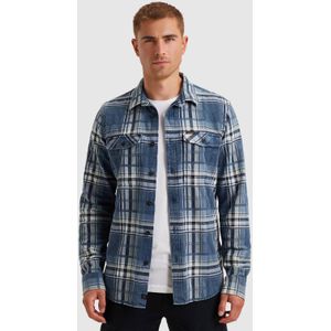 PME Legend Regular geruit casual overhemd blauw