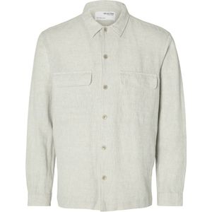 SELECTED HOMME loose fit overshirt SLHMADS grijs