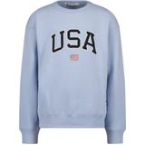 America Today sweater Soel JR met tekst babyblauw