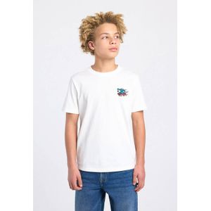 America Today T-shirt met backprint wit