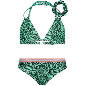 Vingino triangel bikini Zabrina met scrunchie groen/zwart