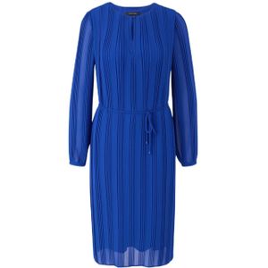 comma jurk met textuur blauw