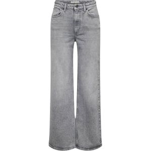 ONLY high waist wide leg jeans ONLJUICY grey denim