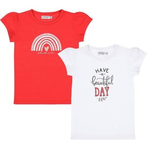 Dirkje t-shirt - set van 2 - rood/wit