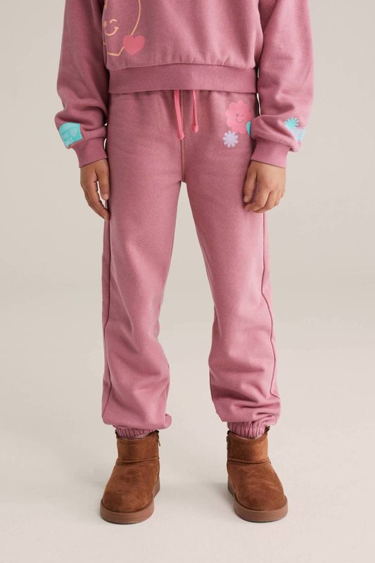 WE Fashion tapered joggingbroek roze