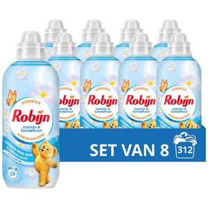 Robijn Classics Jasmijn & Sandelhout wasverzachter - 8 x 39 wasbeurten - 312 wasbeurten