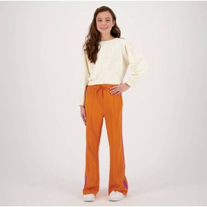 Raizzed sweater Dorsa met all over print ecru/oranje