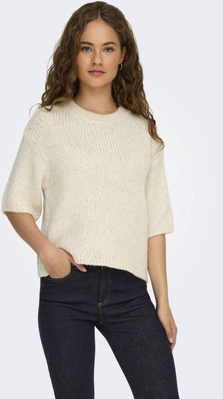 JDY - JDYLinea - Trui - Lichtbeige - Losse Pasvorm - Driekwart Mouw