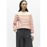 OBJECT gestreepte trui ecru gebreid