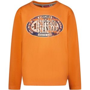 Vingino longsleeve Jean met printopdruk zacht oranje