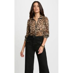 Morgan - CLION - Blouse - Lichtbruin/Zwart - Dierenprint - Lange Mouw