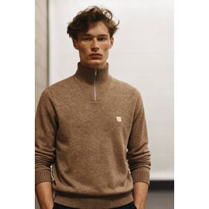 Tonsure gebreide trui met wol bruin