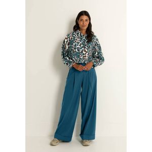 Claudia Sträter wide leg high waist pantalon petrol
