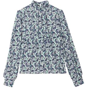 Cache Cache blousetop met all over print en open detail donkerblauw/groen/ecru
