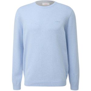 s.Oliver pullover met logo lichtblauw