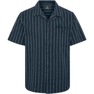 Matinique gestreept regular fit overhemd MAflint dark navy