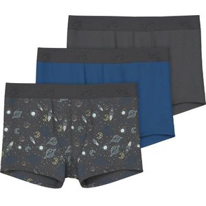 NAME IT KIDS boxershort Iron Space - set van 3 donkergrijs/blauw