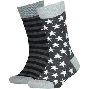Tommy Hilfiger sokken met all-over print - set van 2 grijs/zwart