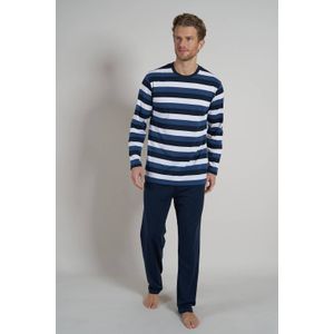 Ceceba +size pyjama met strepen donkerblauw/wit
