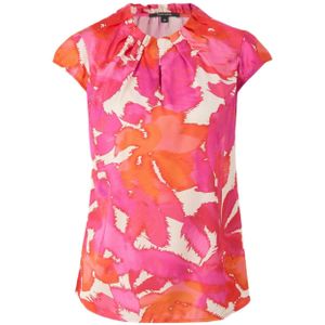 comma blousetop met all over print roze/oranje/ecru