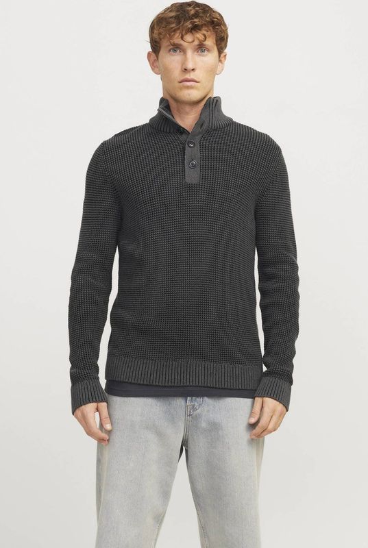 JACK & JONES - JJETHAN - Gebreide Trui - Antraciet
