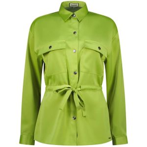 Raizzed blouse met ceintuur groen