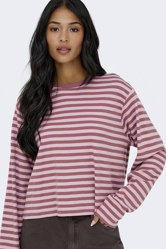 ONLY gestreepte top roze