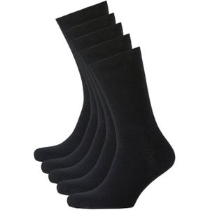 anytime sokken biologisch katoen - set van 5 zwart