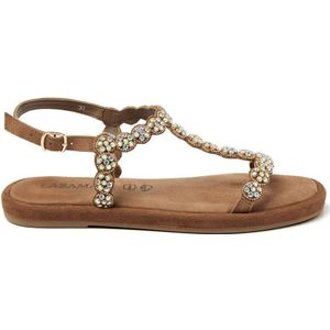 Lazamani leren sandalen cognac