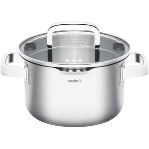 Sola Juvia Kookpan Ø 24 cm - RVS Pan met Deksel - PFAS-Vrij - Zilver