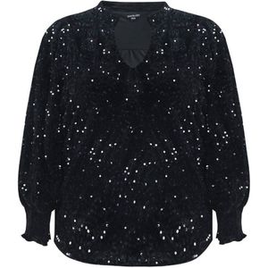 Exxcellent top zwart met pailletten
