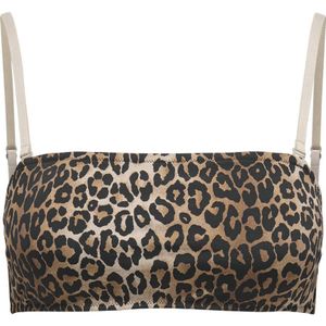ONLY voorgevormde strapless bandeau bikinitop ONLCIARA beige/bruin