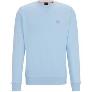BOSS sweater Westart met logo open blue