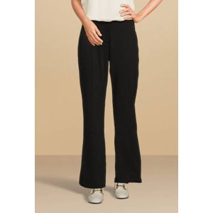 ICHI high waist straight fit pantalon IHSIMONSE pA3 van polyester zwart