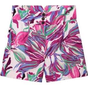 POM Amsterdam regular fit short met all over print roze/ paars/ groen