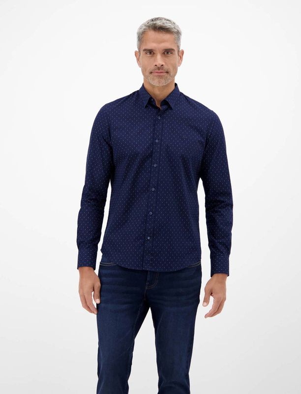 LERROS Overhemd  navy / rood