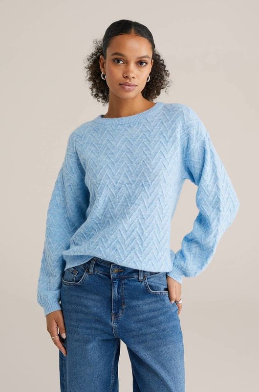 WE Fashion gebreide trui blauw