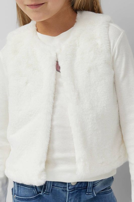 s.Oliver - Indoor-Weste - Mouwloos Vest - Zacht Imitatiebont