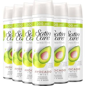 Gillette Satin Care Avocado Twist scheergel - 6 x 200 ml - voordeelverpakking