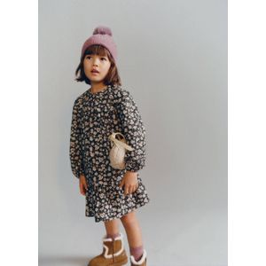 Mango Kids gebloemde blousejurk zwart