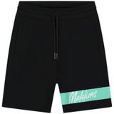 Malelions slim fit short met logo zwart