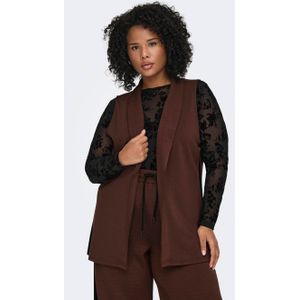 ONLY CARMAKOMA gilet donkerbruin