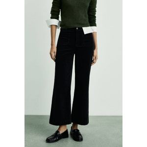 Mango wide leg high waist broek zwart