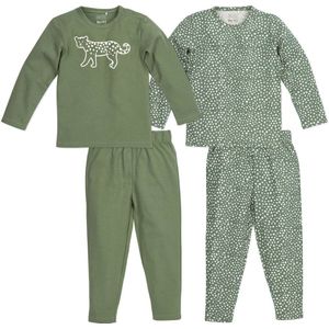 Meyco pyjama Cheetah - set van 2 Forest Green